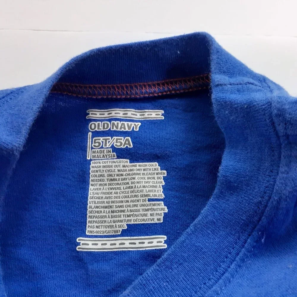 Old Navy Boys T-Shirt Blue Short Sleeve Awesome 5T